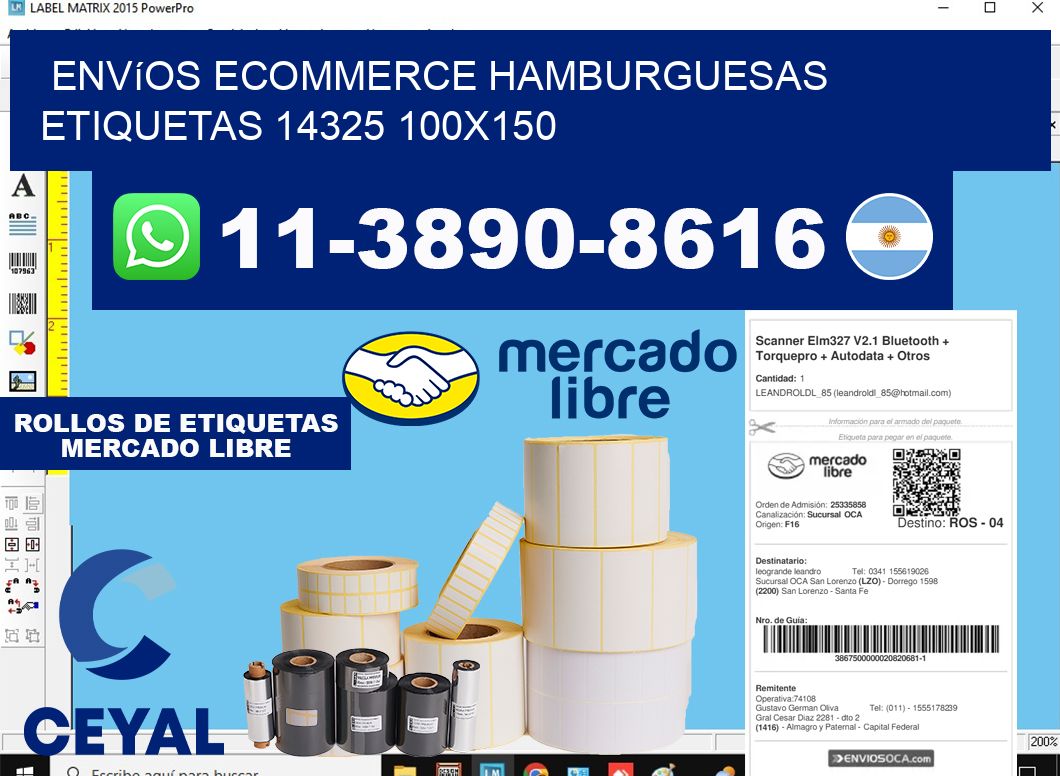 Envíos Ecommerce hamburguesas etiquetas 14325 100x150