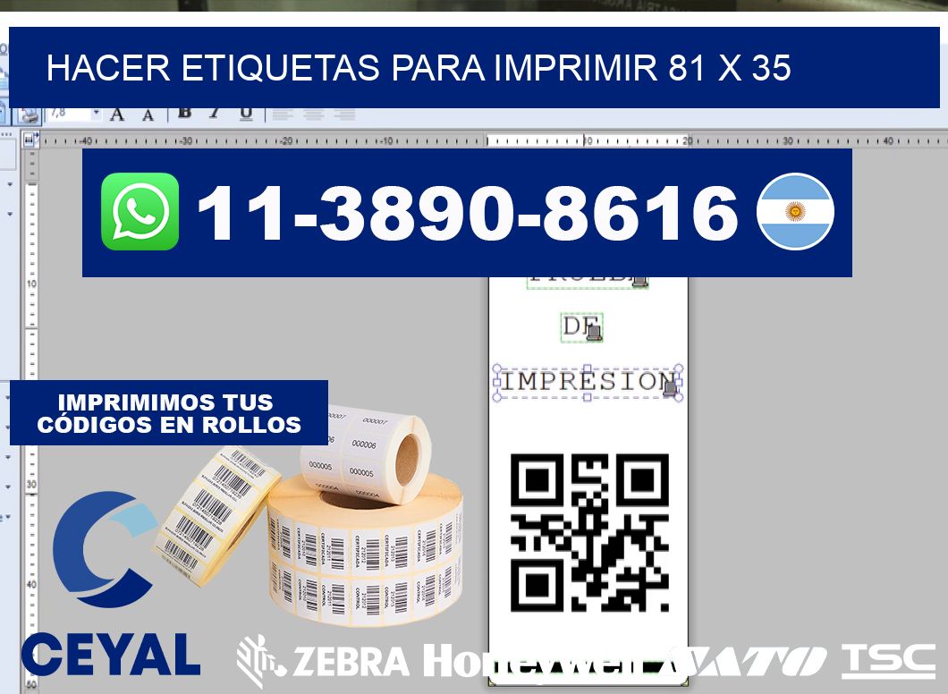 Hacer etiquetas para imprimir 81 x 35