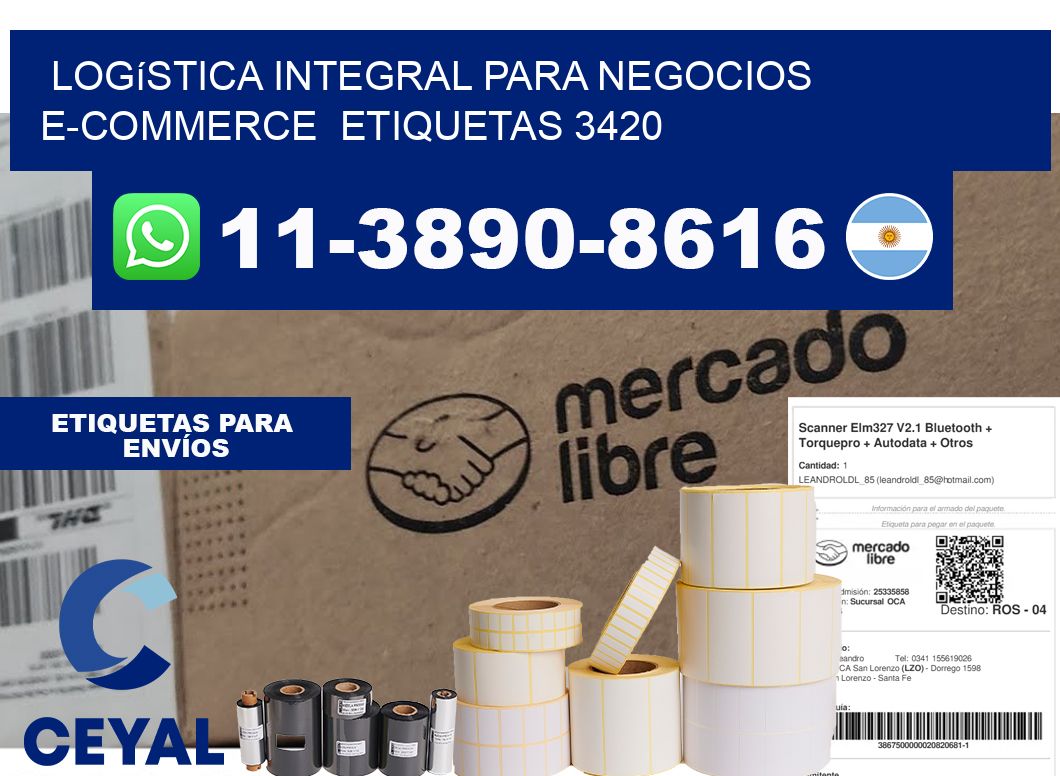 Logística integral para negocios e-commerce  etiquetas 3420