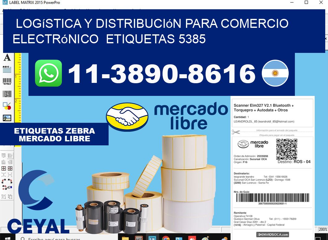 Logística y distribución para comercio electrónico etiquetas 5385