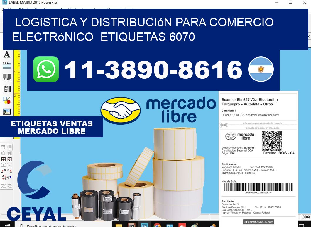 Logística y distribución para comercio electrónico  etiquetas 6070
