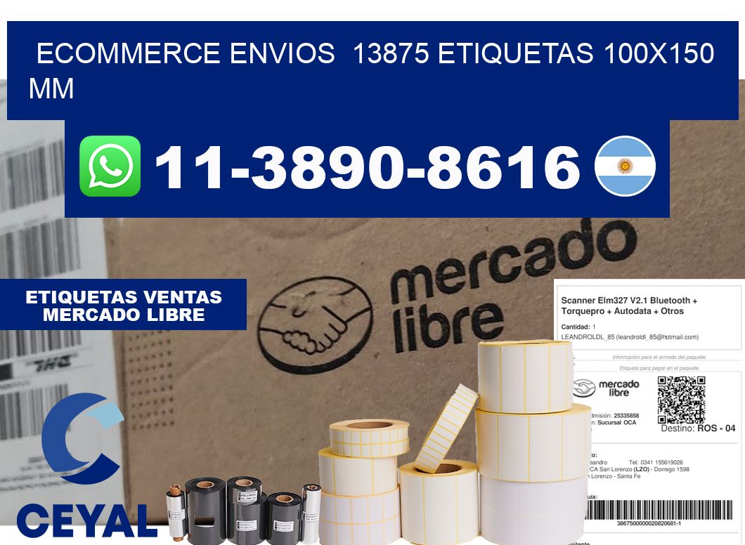 ecommerce envios  13875 etiquetas 100x150 mm