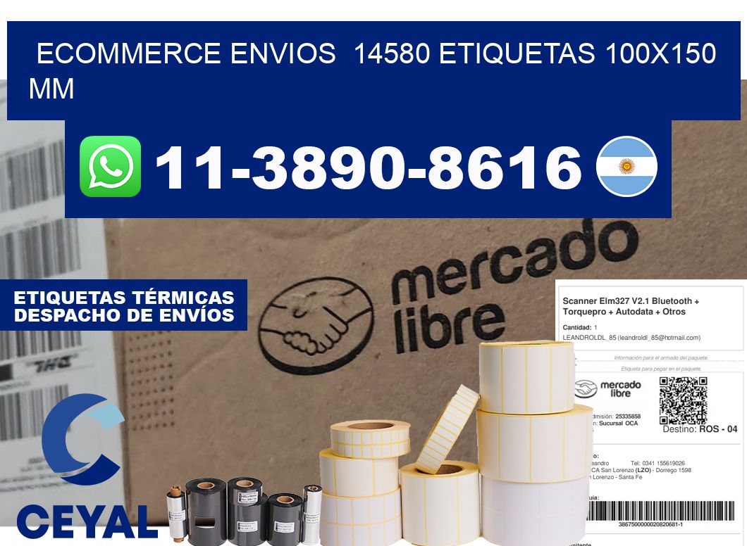 ecommerce envios  14580 etiquetas 100x150 mm