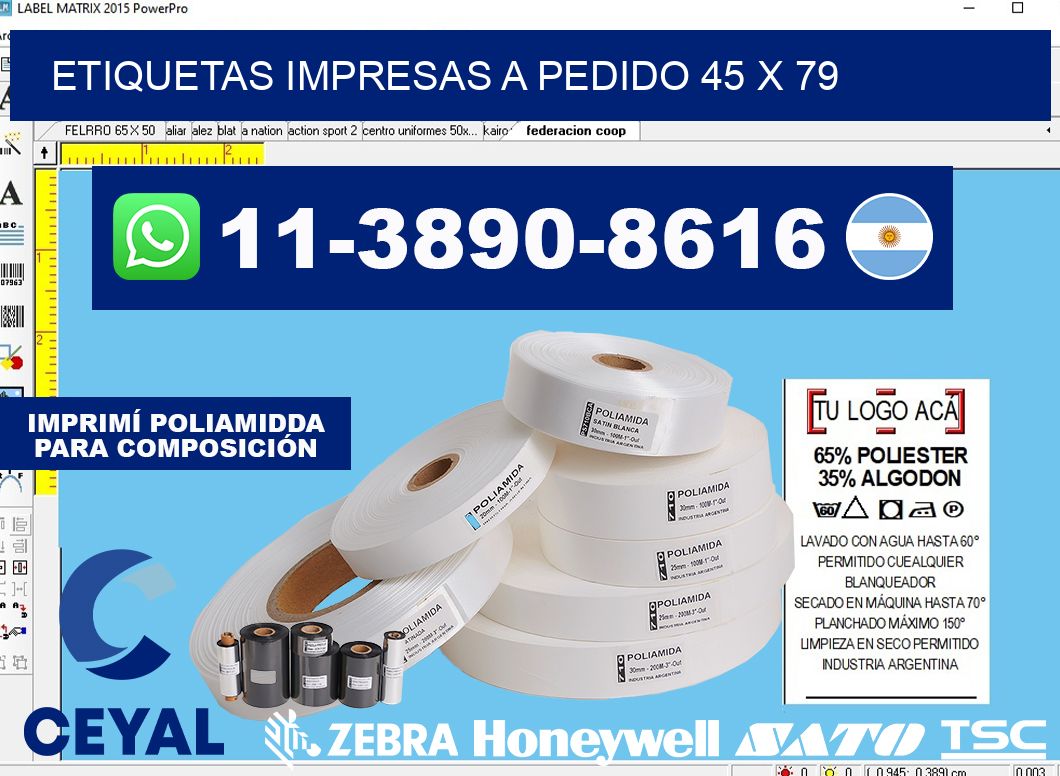 etiquetas impresas a pedido 45 x 79