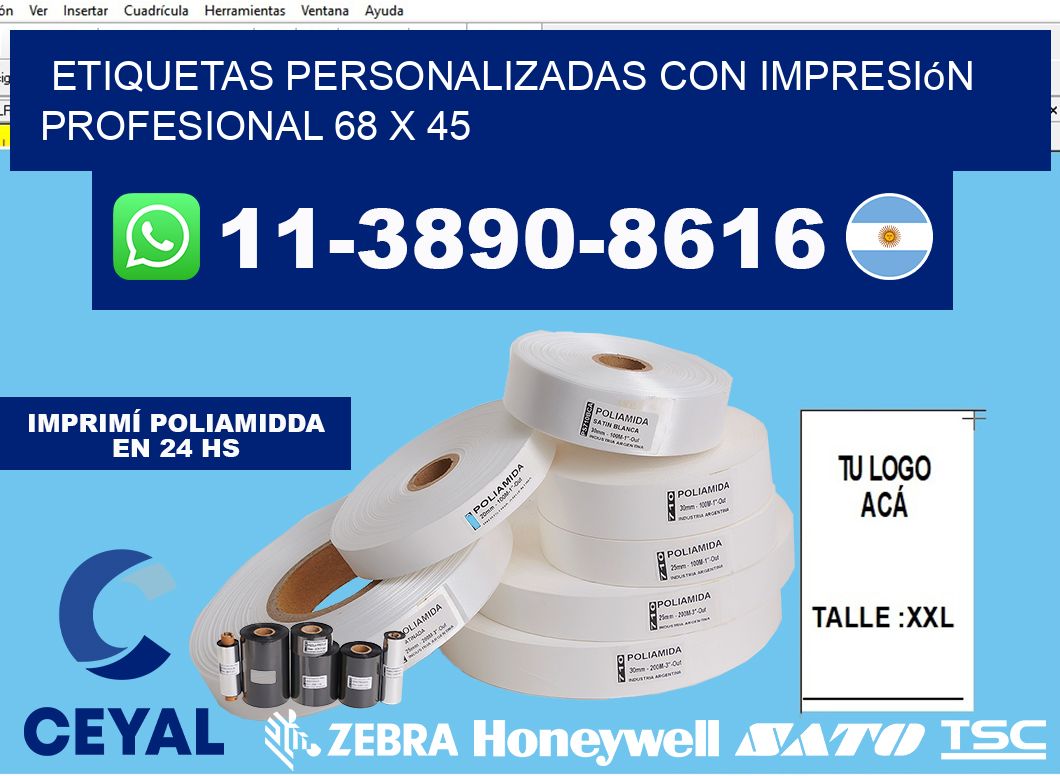 etiquetas personalizadas con impresión profesional 68 x 45