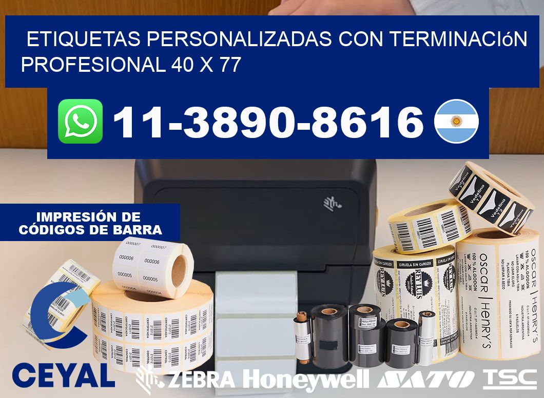 etiquetas personalizadas con terminación profesional 40 x 77