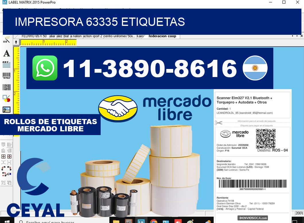impresora 63335 etiquetas