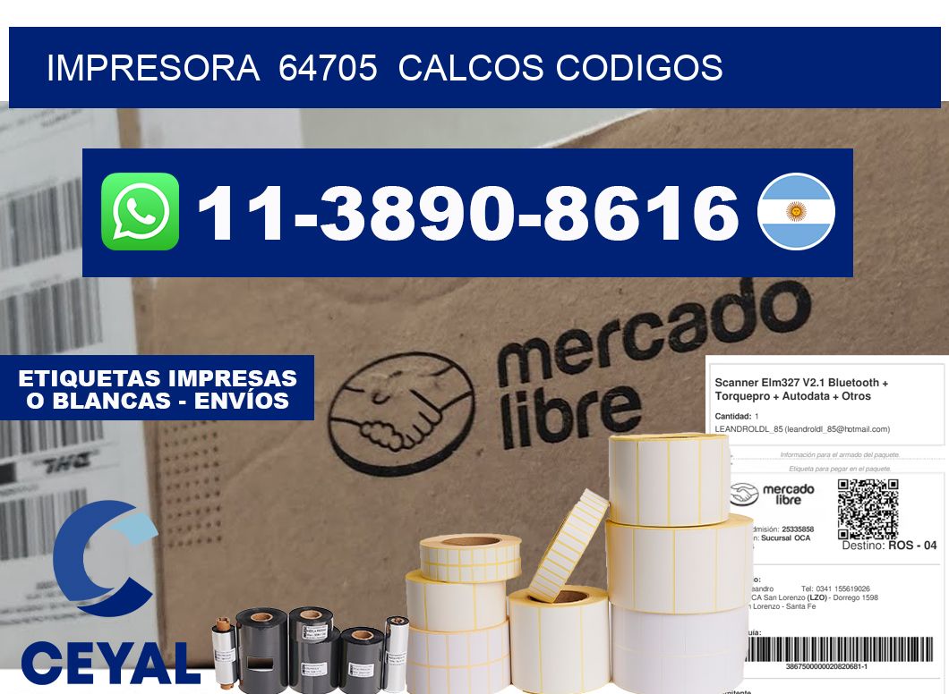 impresora  64705  calcos codigos