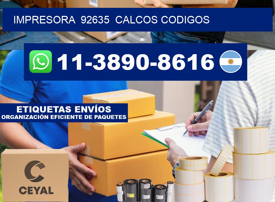 impresora  92635  calcos codigos