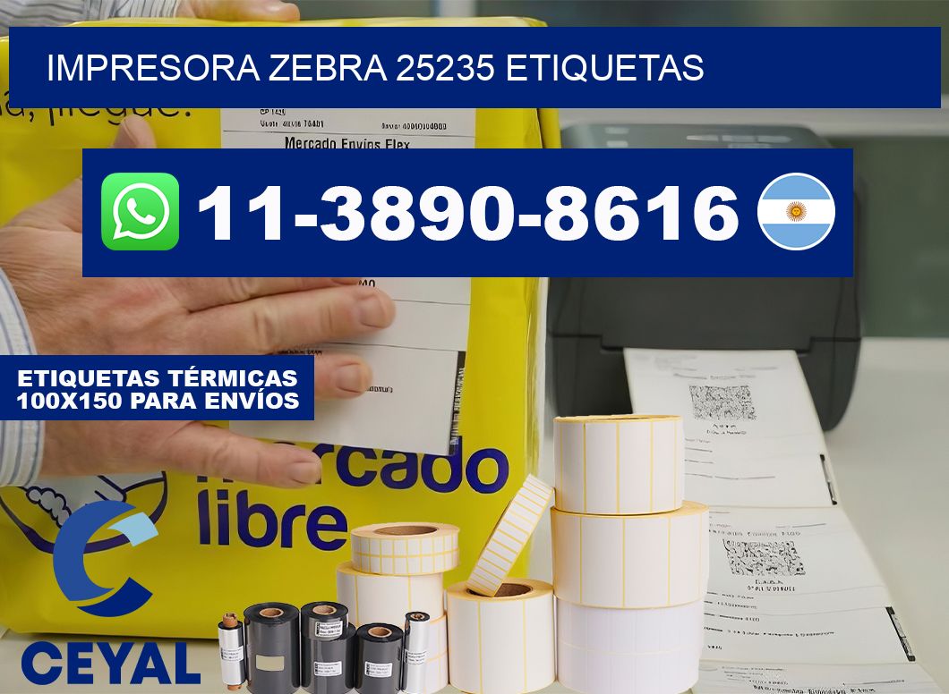 impresora zebra 25235 etiquetas