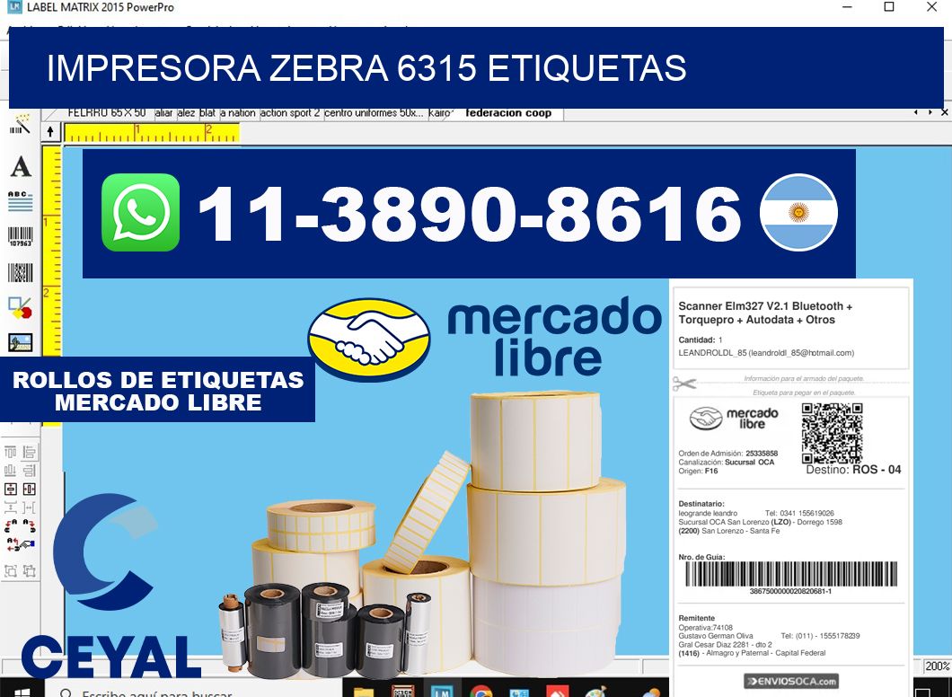 impresora zebra 6315 etiquetas