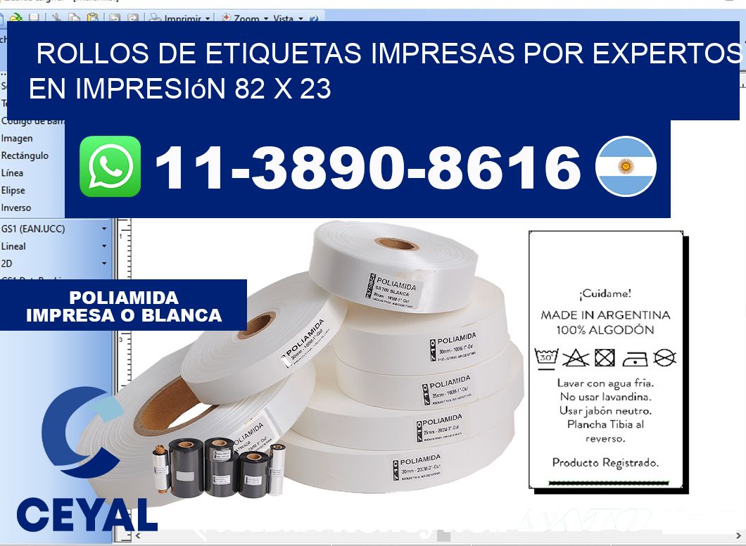 rollos de etiquetas impresas por expertos en impresión 82 x 23
