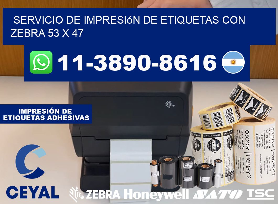 servicio de impresión de etiquetas con Zebra 53 x 47