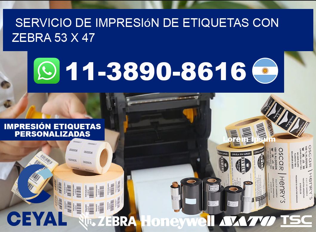 servicio de impresión de etiquetas con Zebra 53 x 47