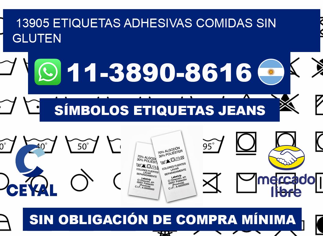 13905 etiquetas adhesivas comidas sin gluten