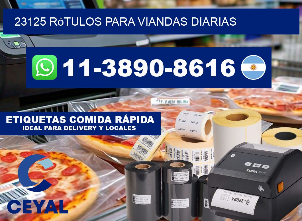 23125 rótulos para viandas diarias