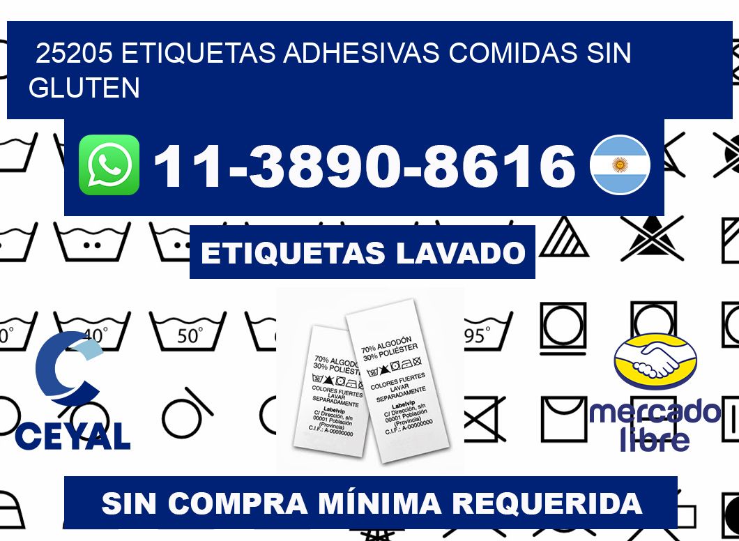25205 etiquetas adhesivas comidas sin gluten