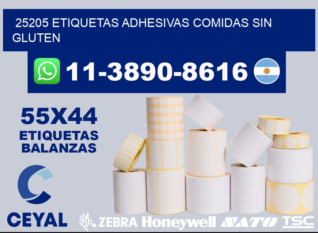 25205 etiquetas adhesivas comidas sin gluten