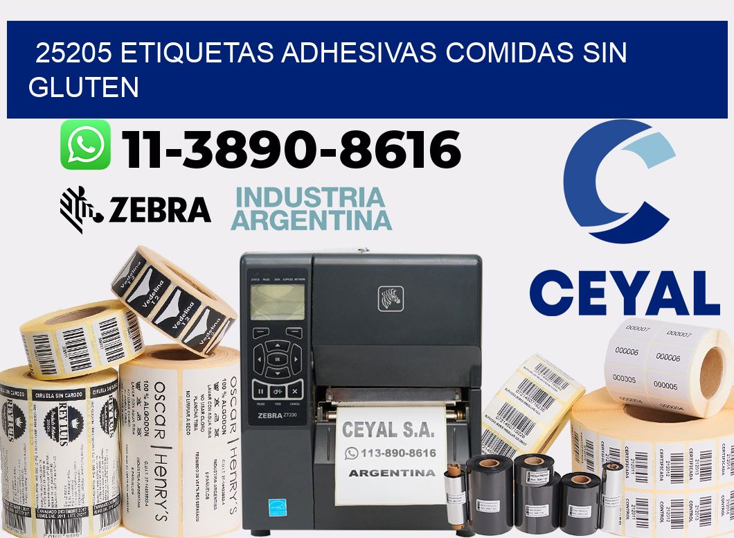 25205 etiquetas adhesivas comidas sin gluten