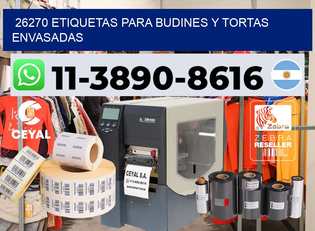 26270 etiquetas para budines y tortas envasadas