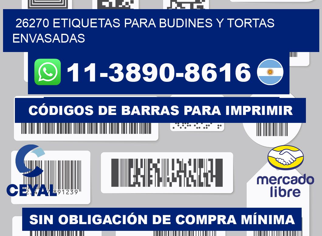 26270 etiquetas para budines y tortas envasadas