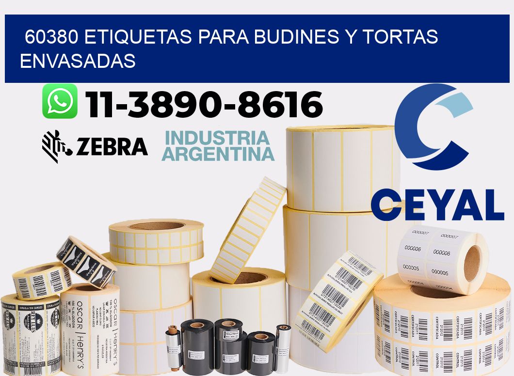 60380 etiquetas para budines y tortas envasadas