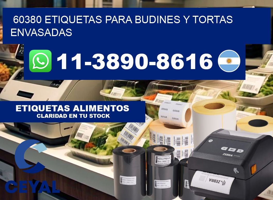 60380 etiquetas para budines y tortas envasadas