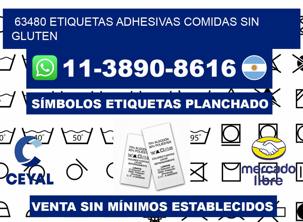 63480 etiquetas adhesivas comidas sin gluten