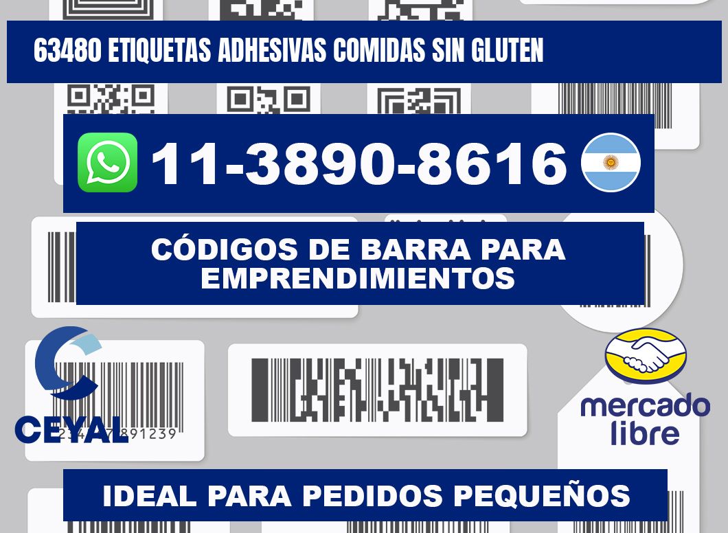 63480 etiquetas adhesivas comidas sin gluten