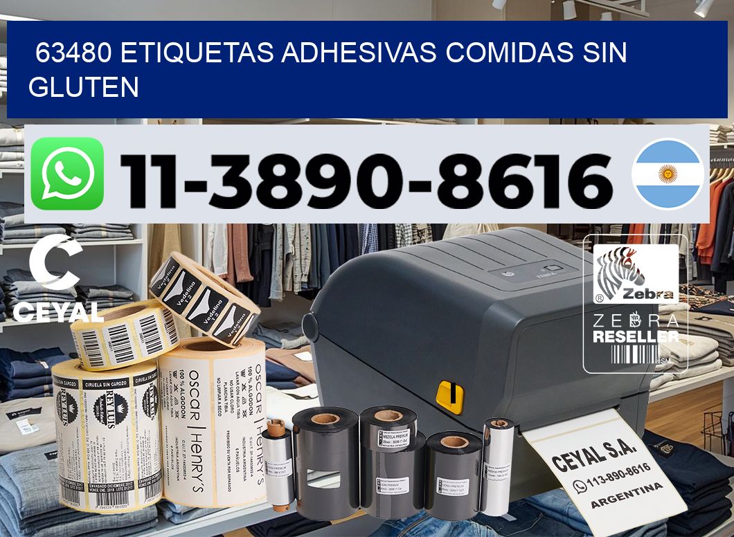 63480 etiquetas adhesivas comidas sin gluten