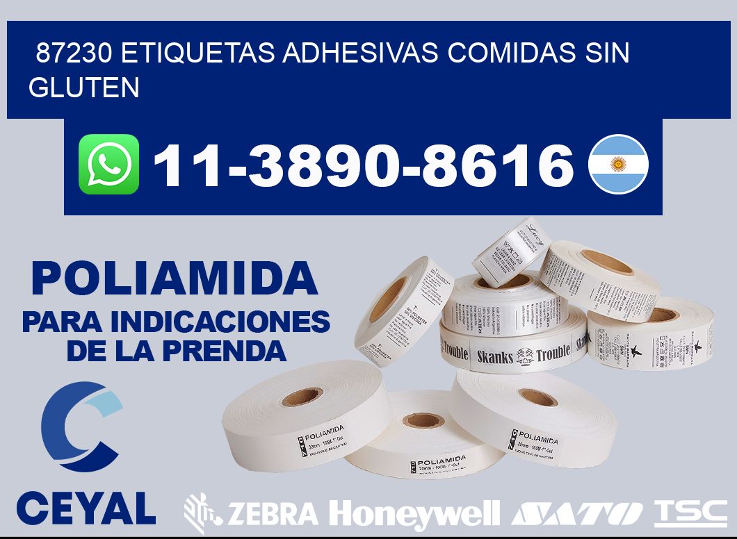 87230 etiquetas adhesivas comidas sin gluten
