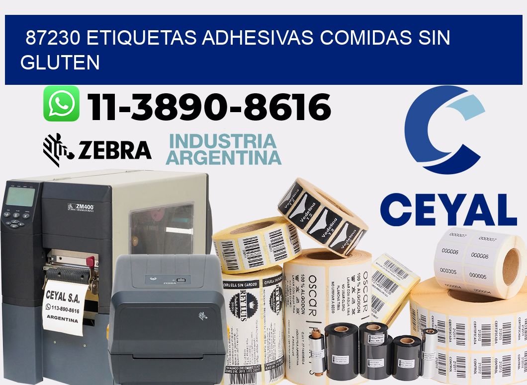 87230 etiquetas adhesivas comidas sin gluten