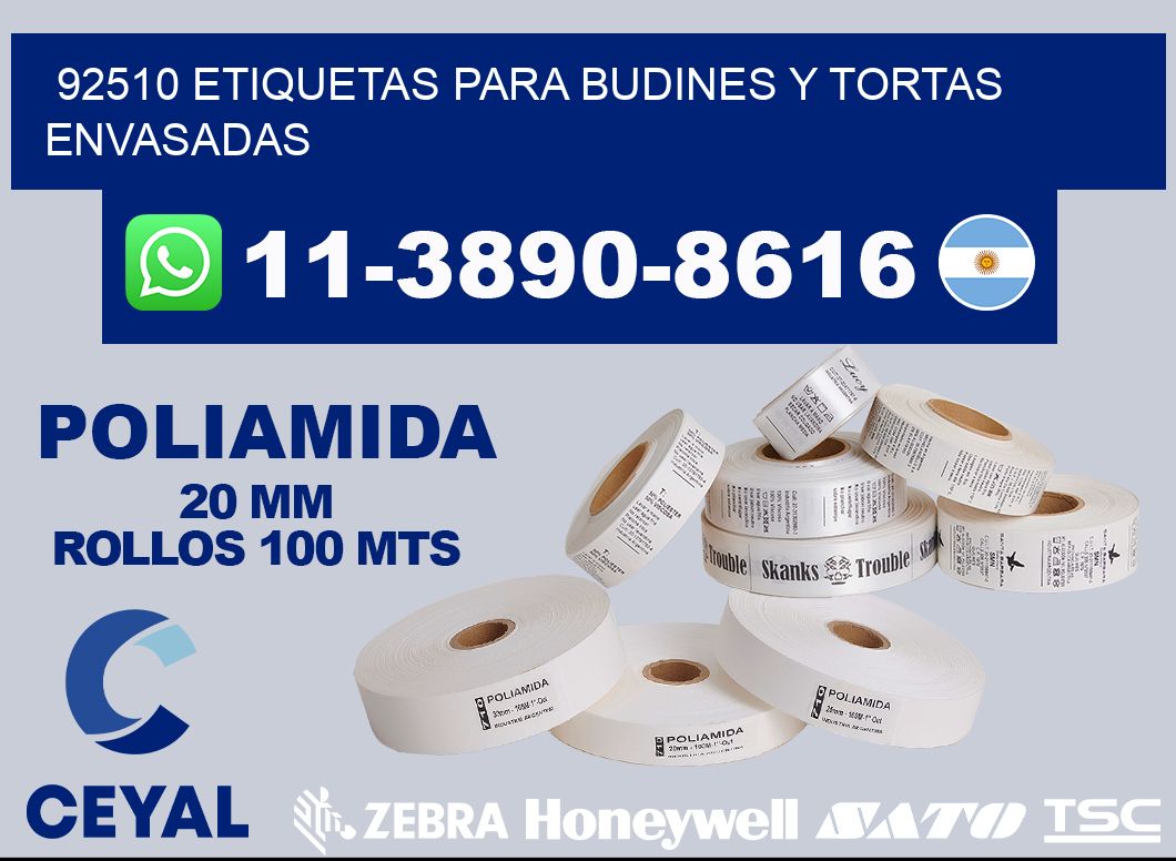 92510 etiquetas para budines y tortas envasadas