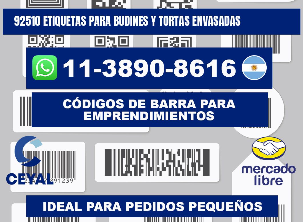 92510 etiquetas para budines y tortas envasadas