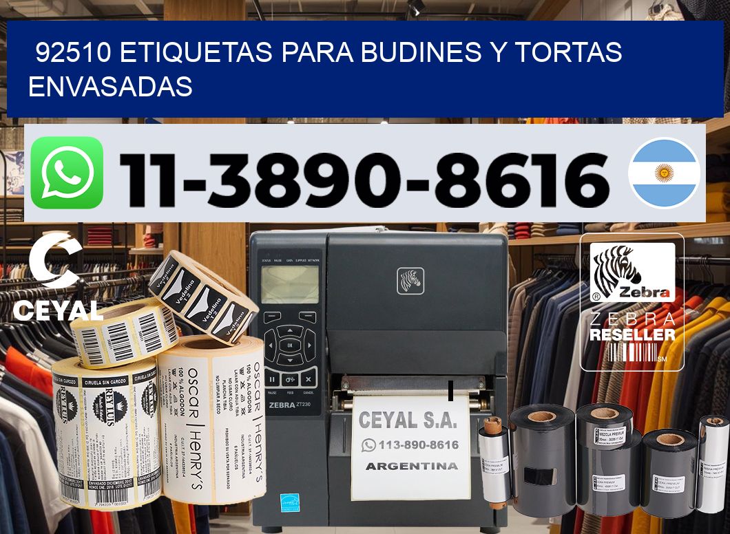 92510 etiquetas para budines y tortas envasadas