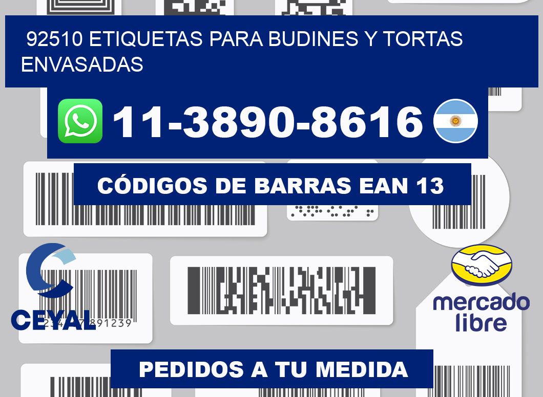 92510 etiquetas para budines y tortas envasadas