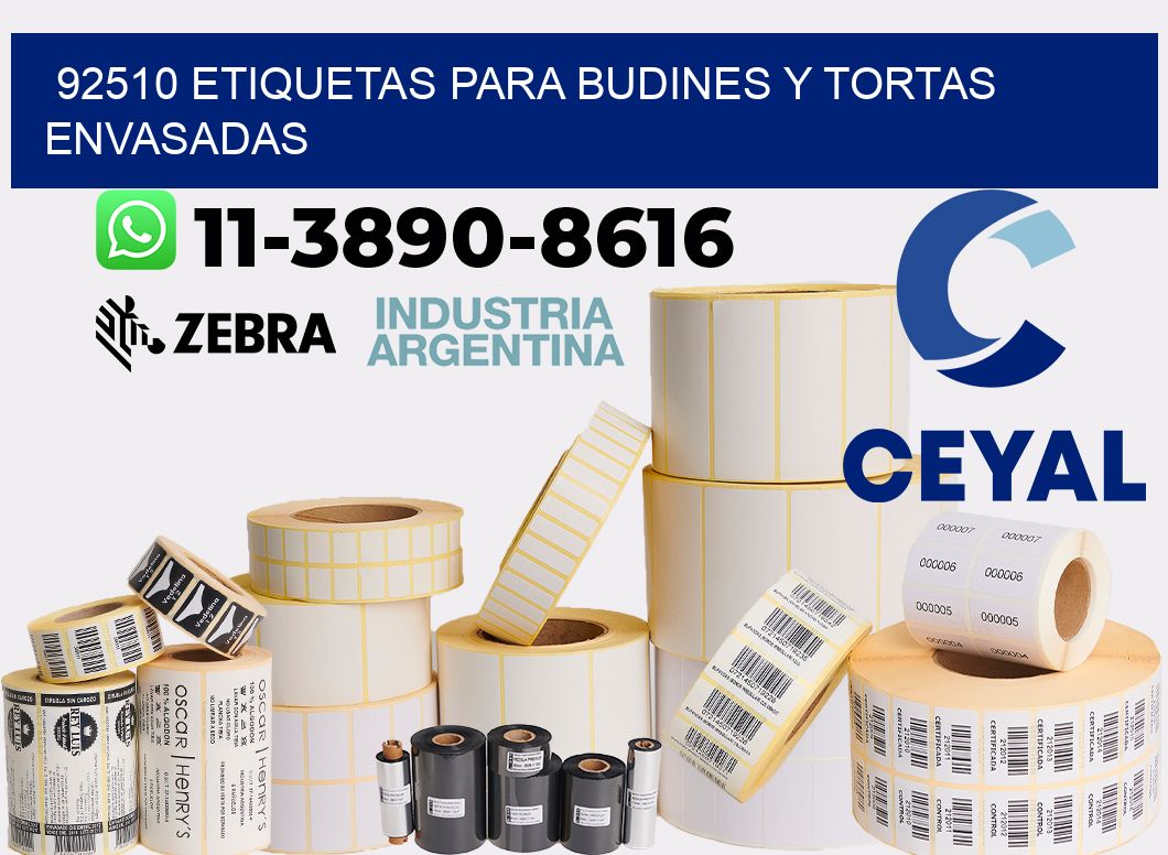 92510 etiquetas para budines y tortas envasadas