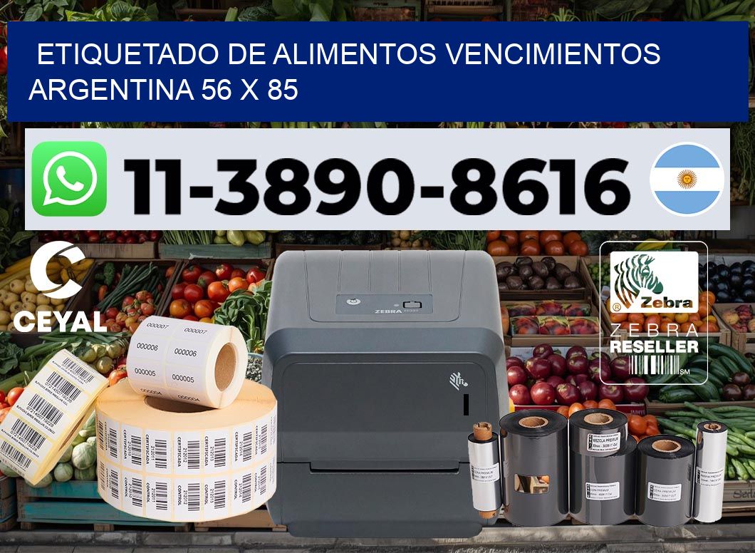 Etiquetado de alimentos vencimientos Argentina 56 x 85