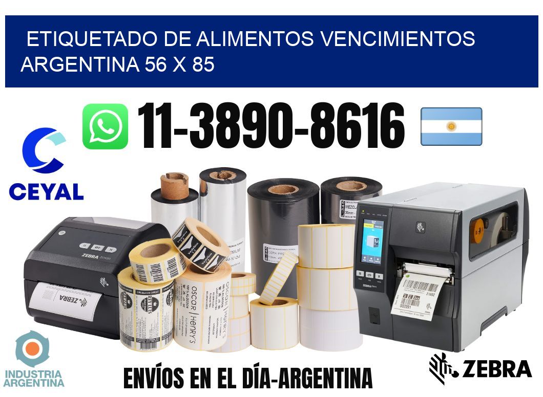 Etiquetado de alimentos vencimientos Argentina 56 x 85