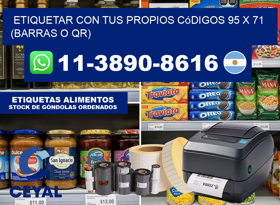 Etiquetar con tus propios códigos 95 x 71 (barras o QR)