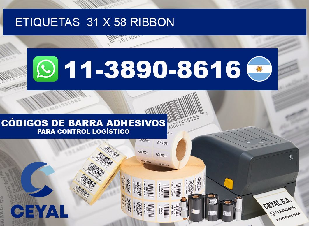 Etiquetas  31 x 58 ribbon
