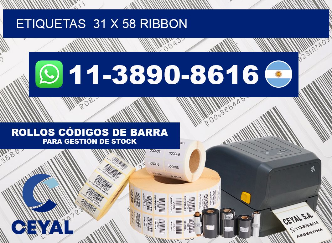 Etiquetas  31 x 58 ribbon