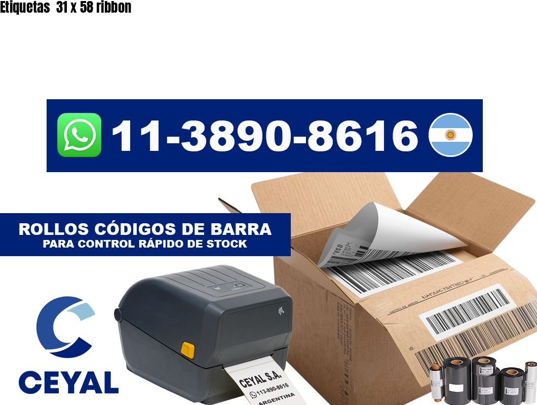 Etiquetas  31 x 58 ribbon