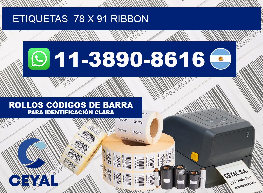 Etiquetas  78 x 91 ribbon