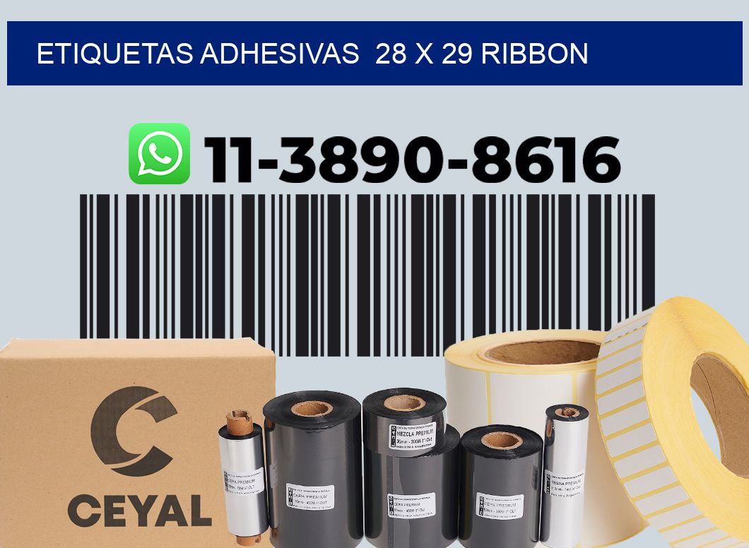 Etiquetas adhesivas  28 x 29 ribbon