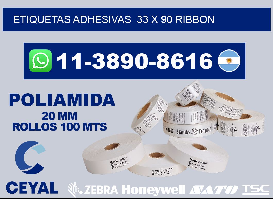 Etiquetas adhesivas 33 x 90 ribbon