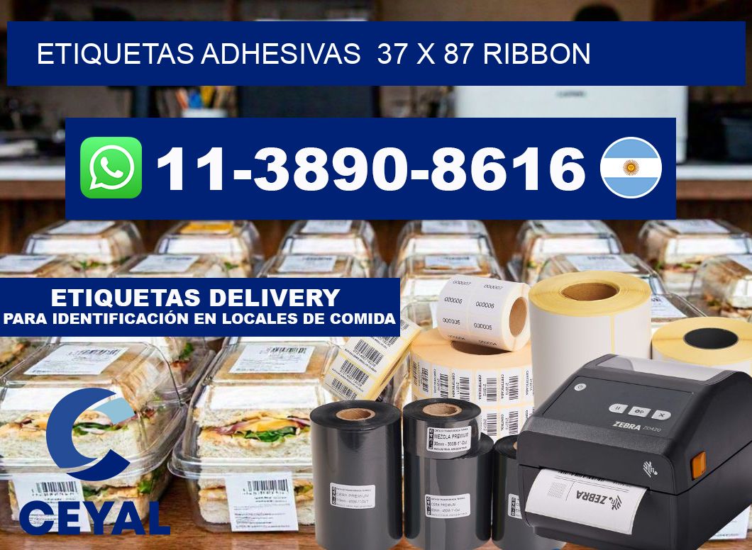 Etiquetas adhesivas 37 x 87 ribbon