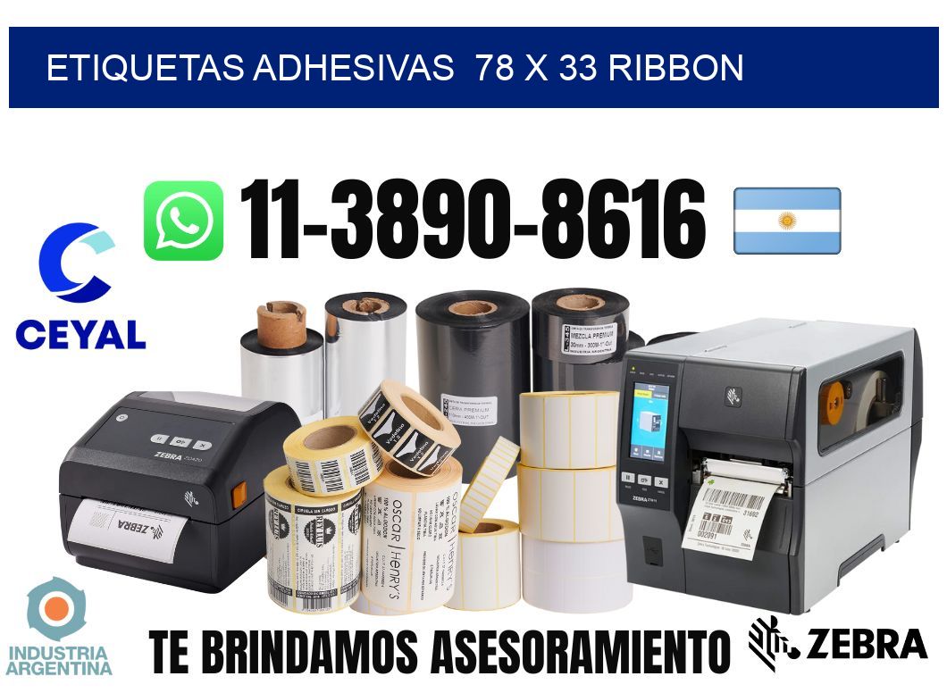 Etiquetas adhesivas 78 x 33 ribbon