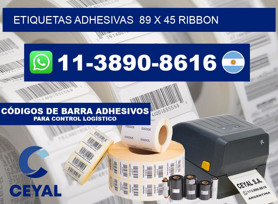 Etiquetas adhesivas  89 x 45 ribbon