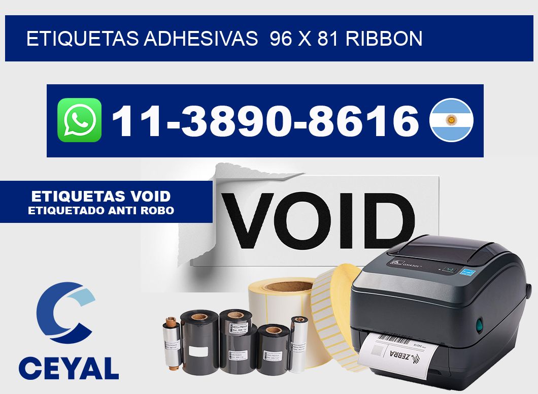 Etiquetas adhesivas  96 x 81 ribbon